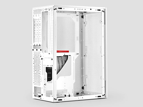 フルメッシュ仕様のタワー型PCケース「MESHROOM S」に白色モデル