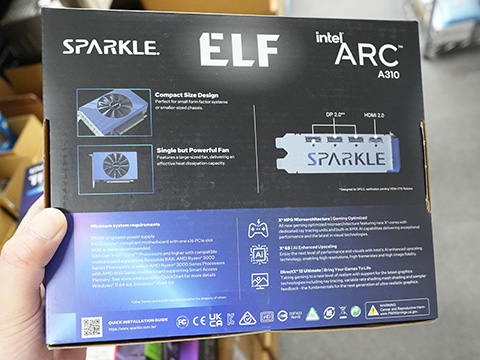 Intel Arc A310」搭載ビデオカードがSPARKLEから、ショート基板で補助