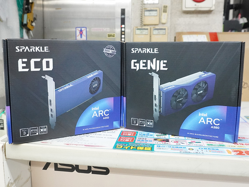「SPARKLE Intel Arc A310 ECO」と「SPARKLE Intel Arc A380 GENIE」