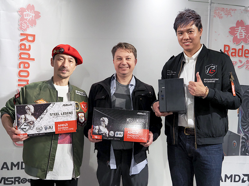 左からAMD 佐藤美明氏、Adam Kozak氏、ASRock 原口有司氏