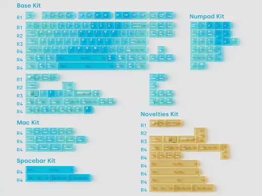 半透明デザインのキーキャップセット「AIR series - wave」の予約受付