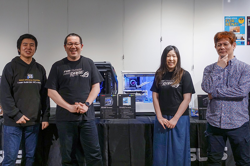 左からモリケン氏、ASUS JAPAN ジョージ氏、同社 上岡葵氏、“KTU”加藤勝明氏