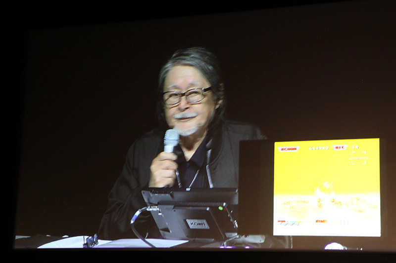 『ボスコニアン』のBGMに関して解説する古代氏と、『アフターバーナー』の思い出を語る大橋氏。
