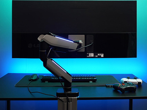 RGBに光るモニターアームがサンコーから、耐荷重は20kg - AKIBA PC