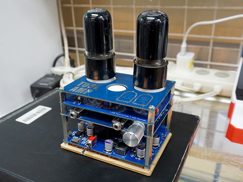 真空管アンプ実験キットの完成品サンプル