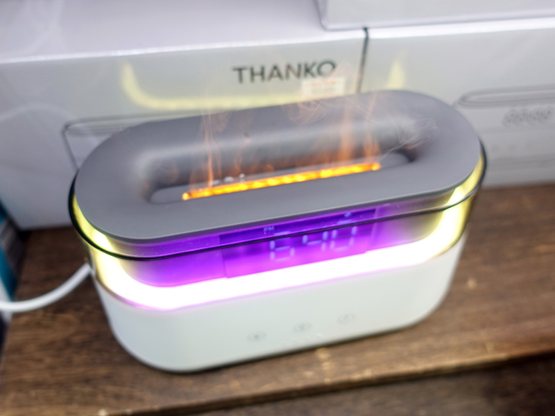 目覚まし機能付き焚き火イルミネーション加湿器