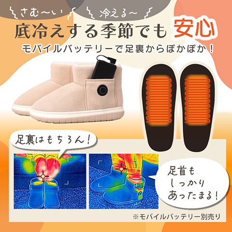 おすすめ！あったか　ムートン　No1’ ヒーター内蔵のブーツ「あったかムートンブーツ」がサンコーから