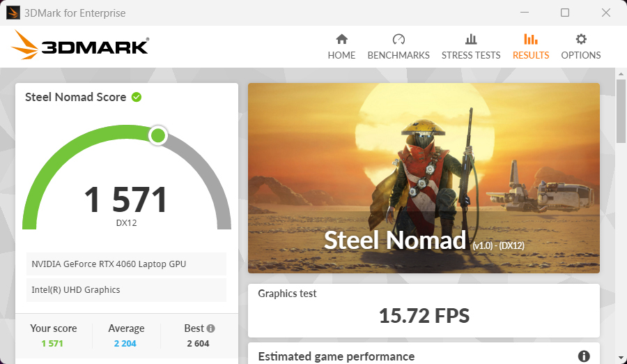 3DMark Steel Nomadの結果