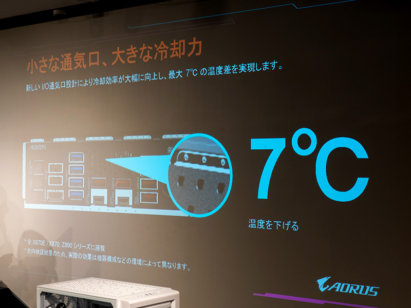 背面に通気口を設けることでシステムのさらなる冷却を図る