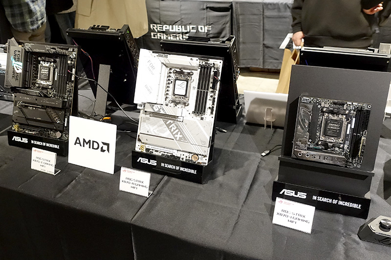 X870マザーボードやRadeonカード製品なども展示されていた
