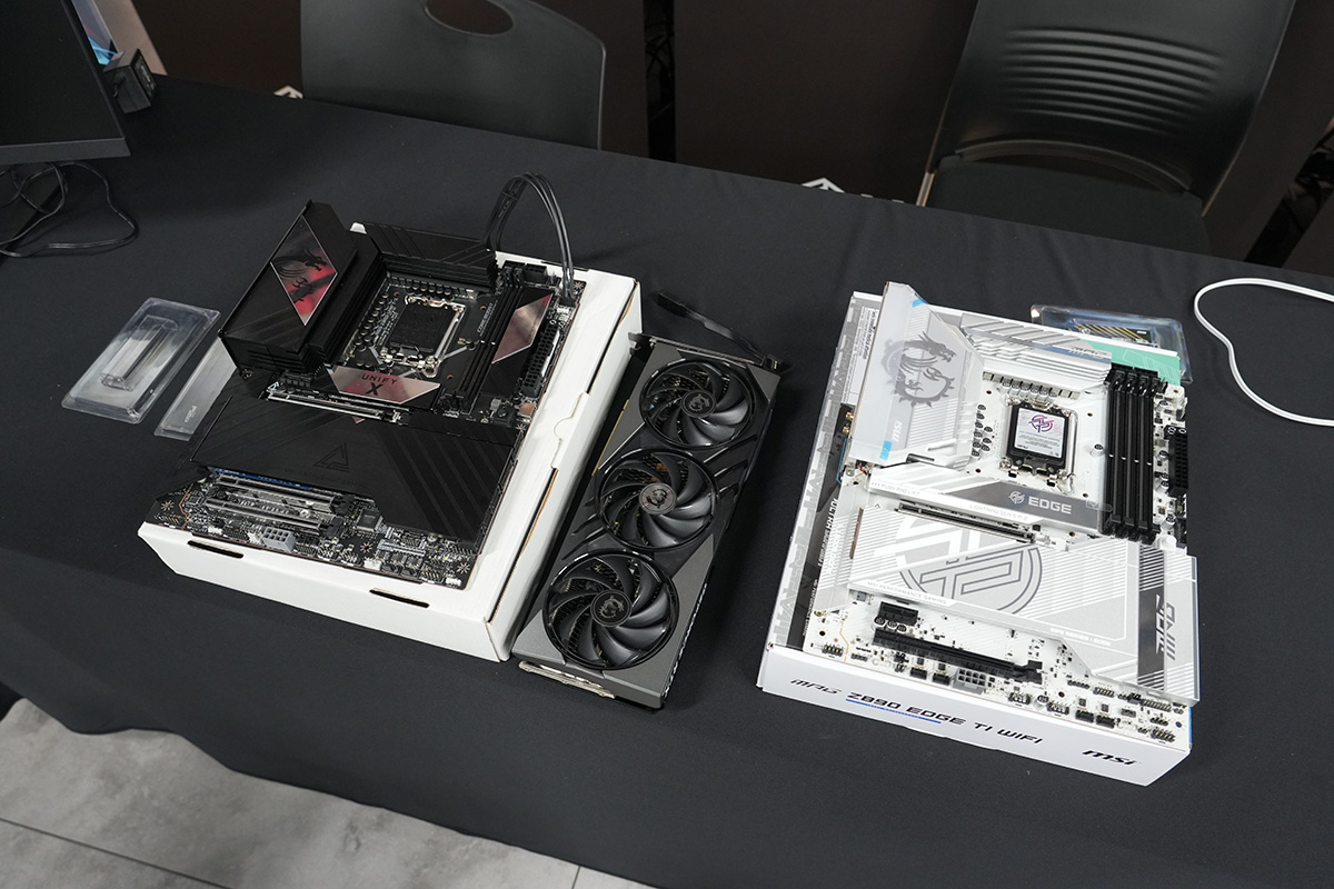 MSIのEZ DIY設計を体験してもらうため、新しい世代の機材が用意されていました