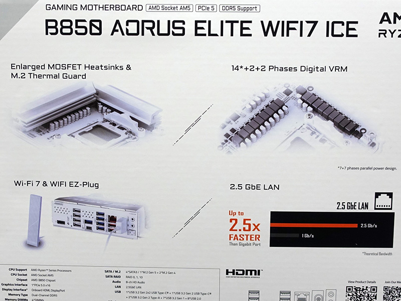 「B850M AORUS ELITE WIFI6E ICE」