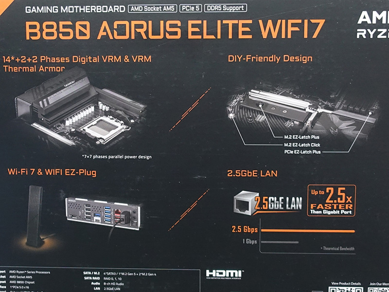 「B850 AORUS ELITE WIFI7」