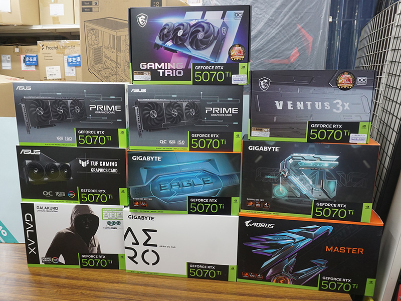 各社のGeForce RTX 5070 Ti(20日23:00発売の一部モデル)