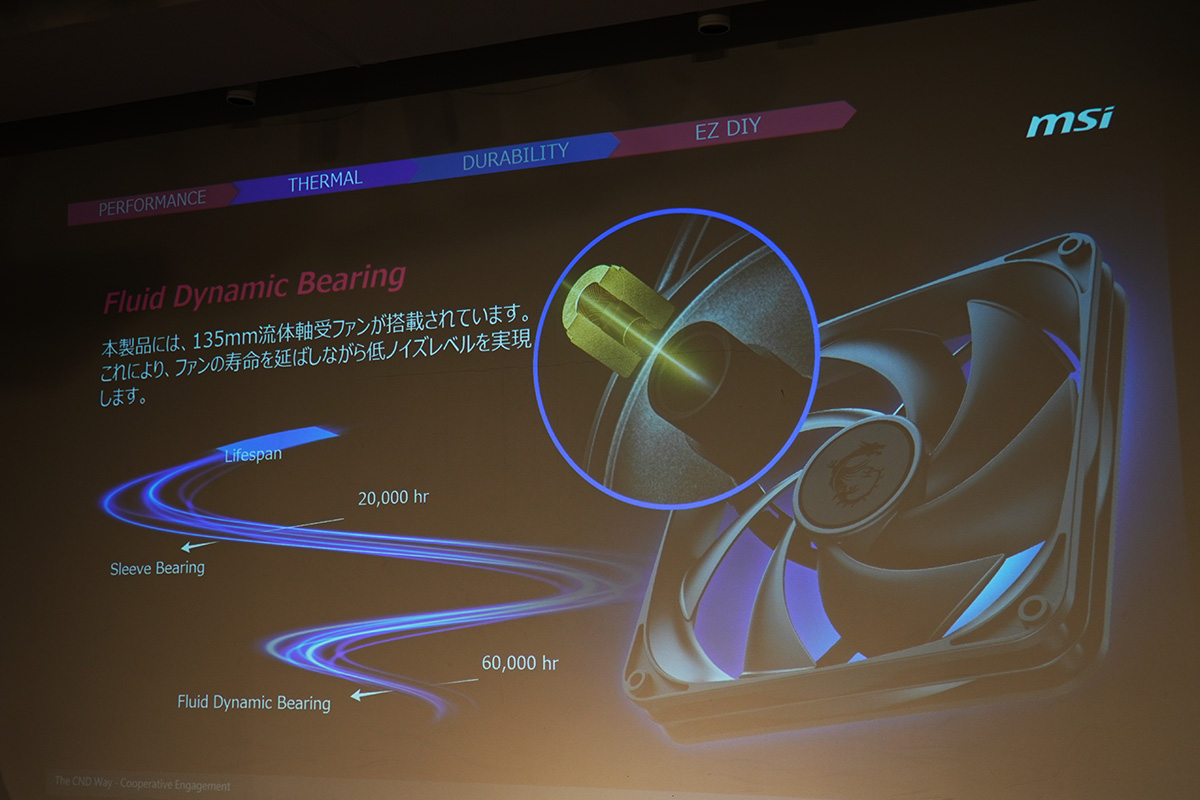 135mmの流体軸受けファンを採用