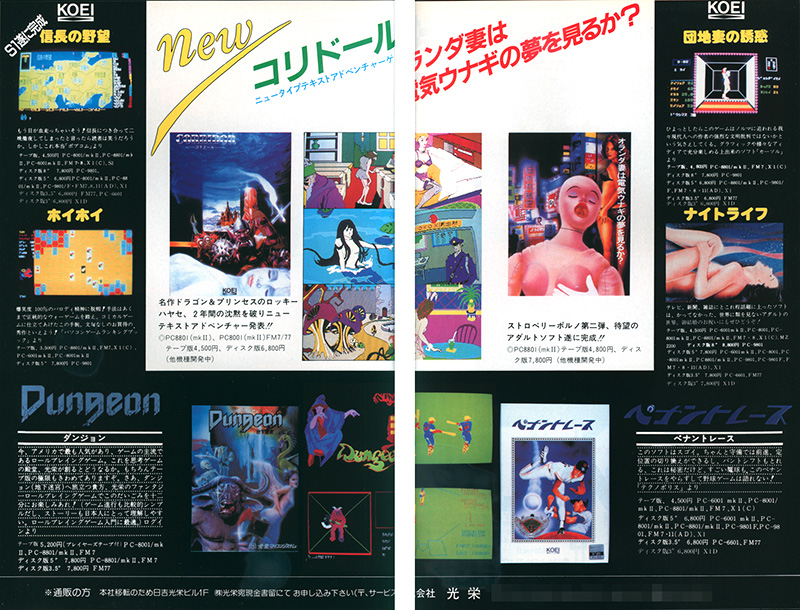 1984年10月号の広告では「名作ドラゴン＆プリンセスのロッキーハヤセ、2年間の沈黙を破りニュータイプテキストアドベンチャー発表、9月15日発売予定!!」とのキャッチコピーで初登場し、翌11月号では画面写真と共に紹介されていました。