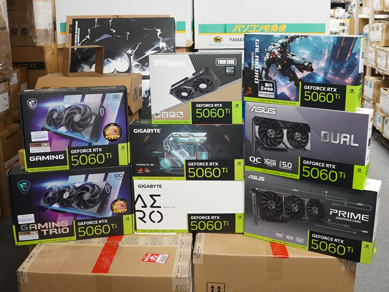 各社のGeForce RTX 5060 Ti