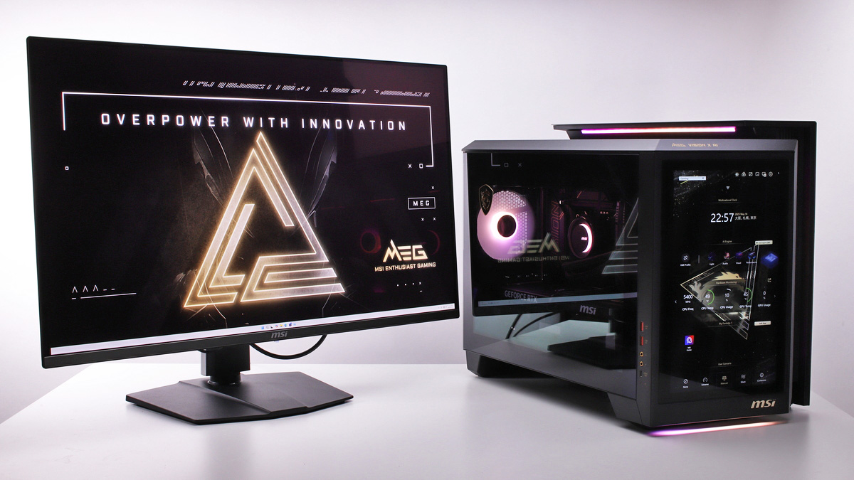 MEG Vision X AI 2NVZ9-014JPは高級感のあるハイエンドゲーミングモニターとも相性が良いデザインなので、予算があればぜひ組み合わせて使用してもらいたい