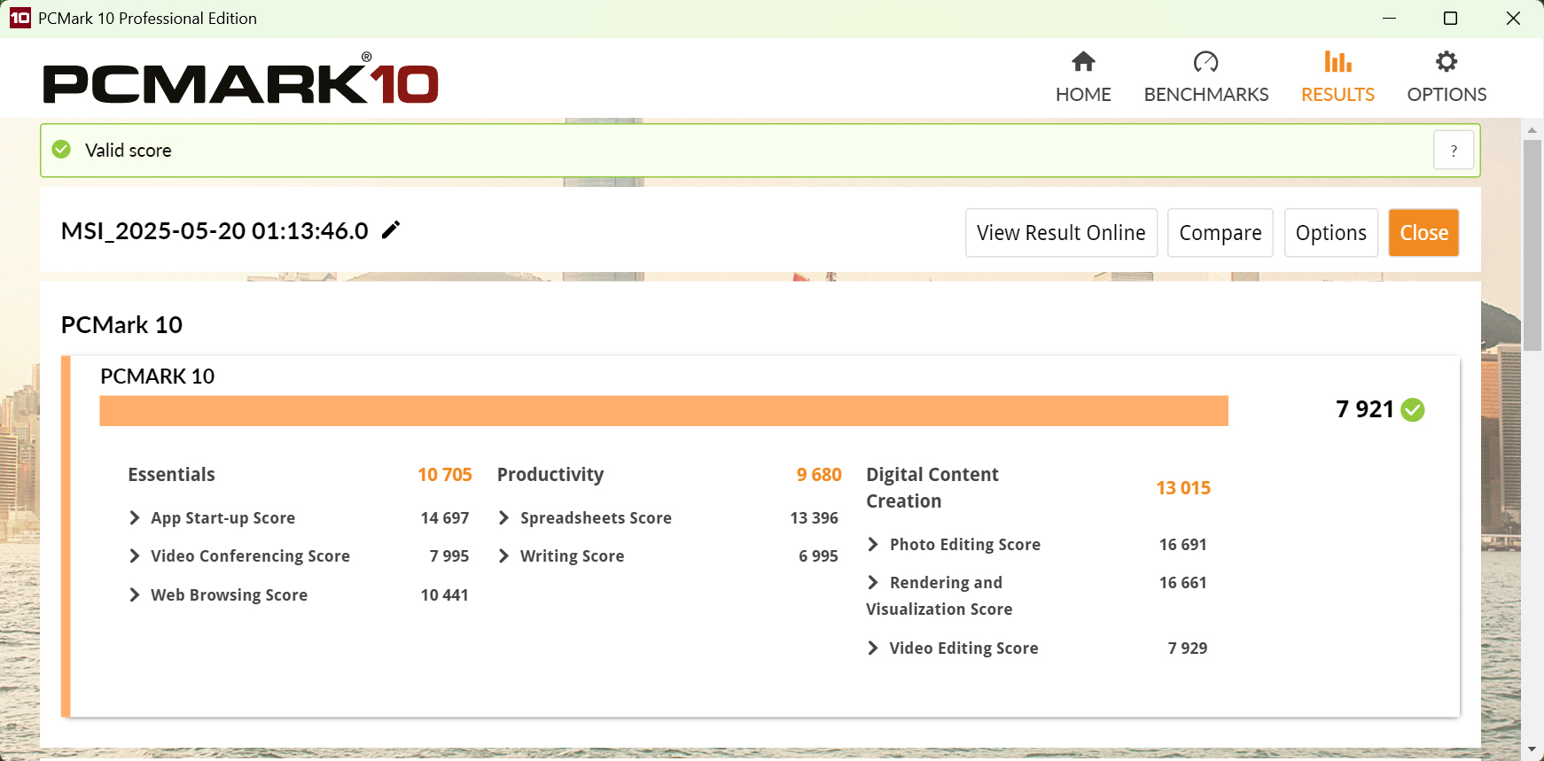PCMark 10 Standardの計測結果