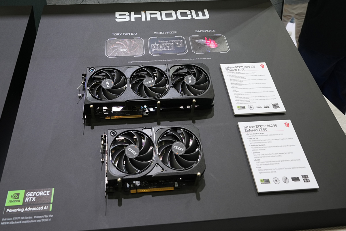 発売間もないGeForce RTX 5060搭載ビデオカードも展示