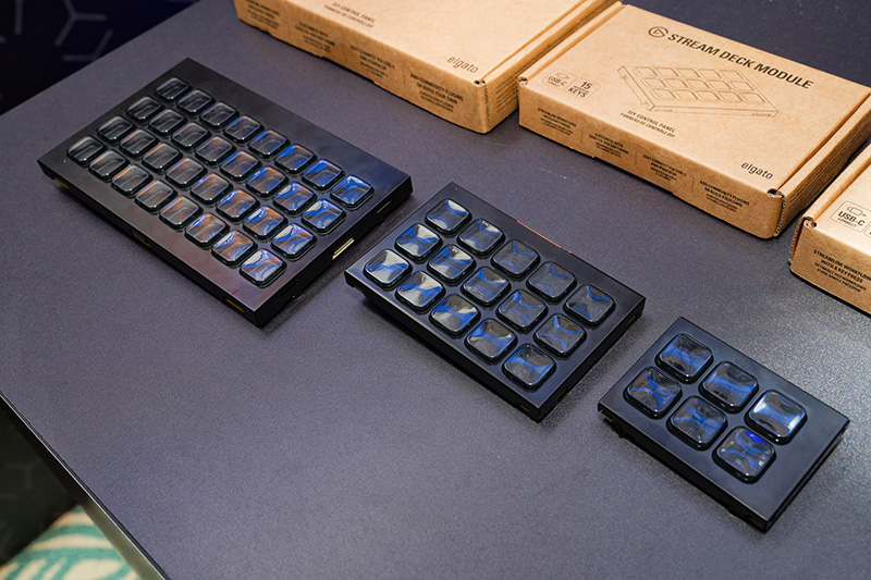 ElgatoのStream Deckに、外装を省いたモジュールタイプも追加。自分の好きな場所、好きな見た目で設置して使いたいというニーズが主に海外で高いという。日本での発売は検討中