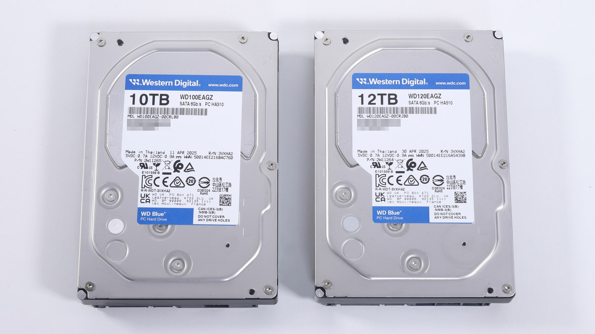 WD Blueの新モデルとして投入される「WD100EAGZ(10TB)」と「WD120EAGZ(12TB)」