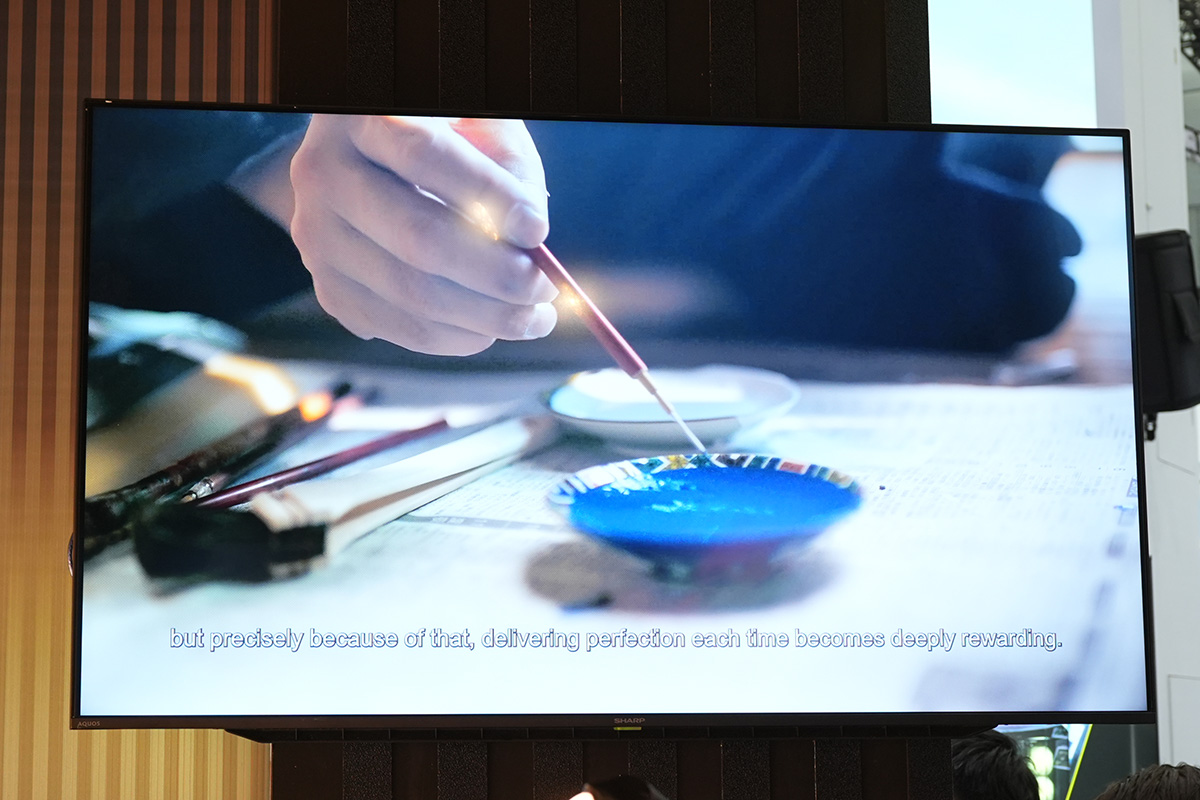 ブースでは製作工程が動画で紹介されていた