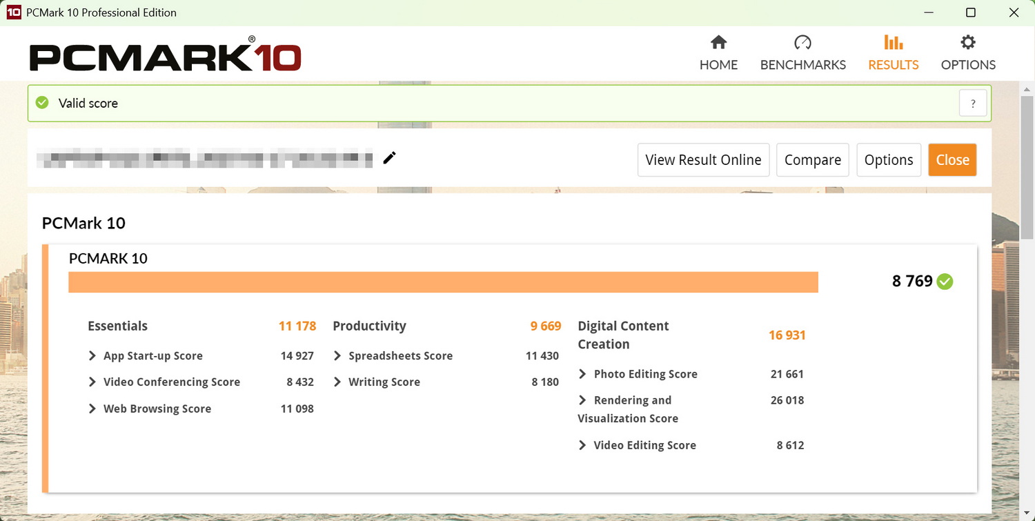 PCMark 10 Standardの計測結果