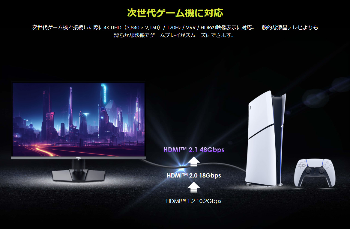 ゲーミング関連の機能は家庭用ゲーム機での利用にももちろん対応