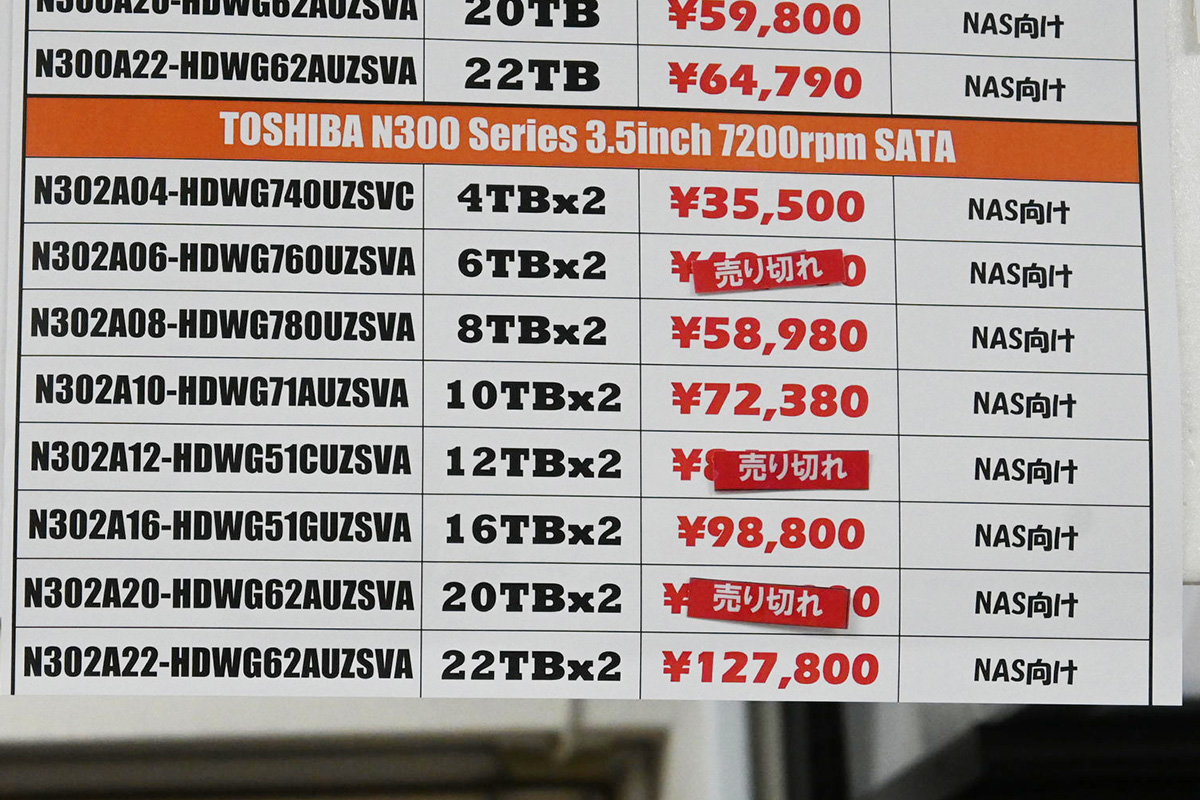 2台組(N302)も一部ショップで販売中(7月5日撮影)