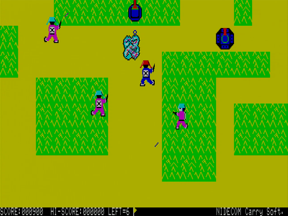 草原戦と名付けられた2番目のエリアには、戦車と装甲車が出現します。ここから先は、これらの乗り物を利用しないと先に進むことが困難に。