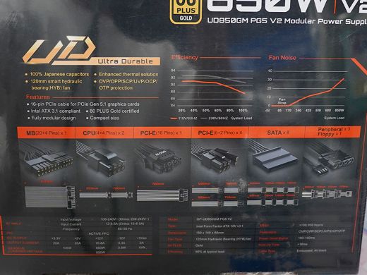 GIGABYTEのフルモジュラー式850W電源「UD850GM PG5 V2」が発売 - AKIBA