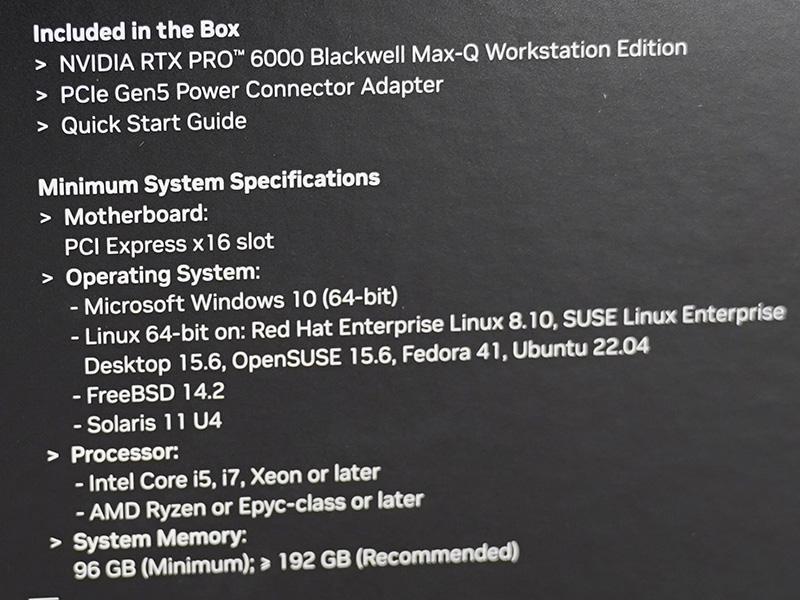 NVIDIA RTX PRO 6000 Blackwell Max-Q Workstation Edition