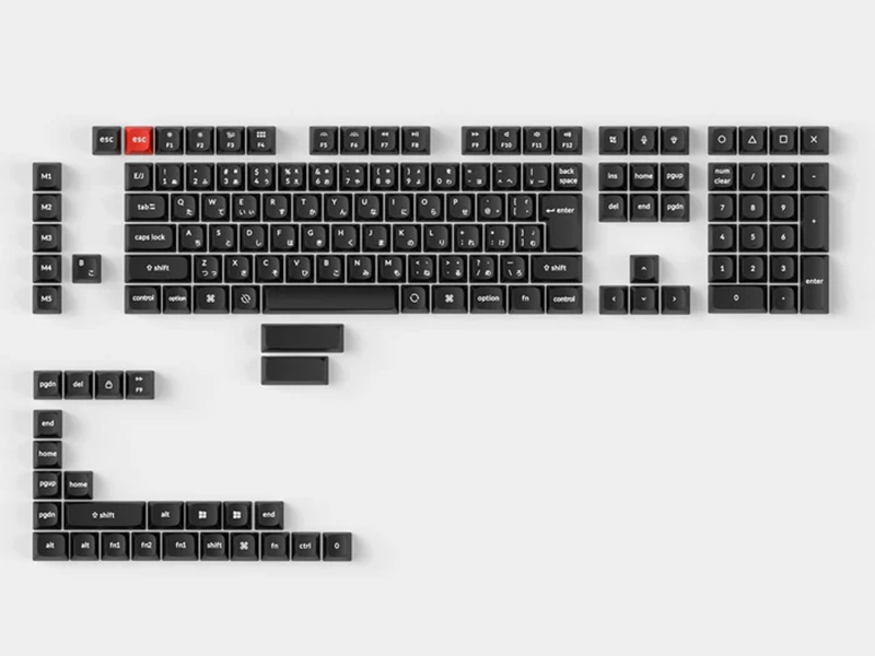 Double Shot OSA PBT Full Keycap Set/JIS White on Black