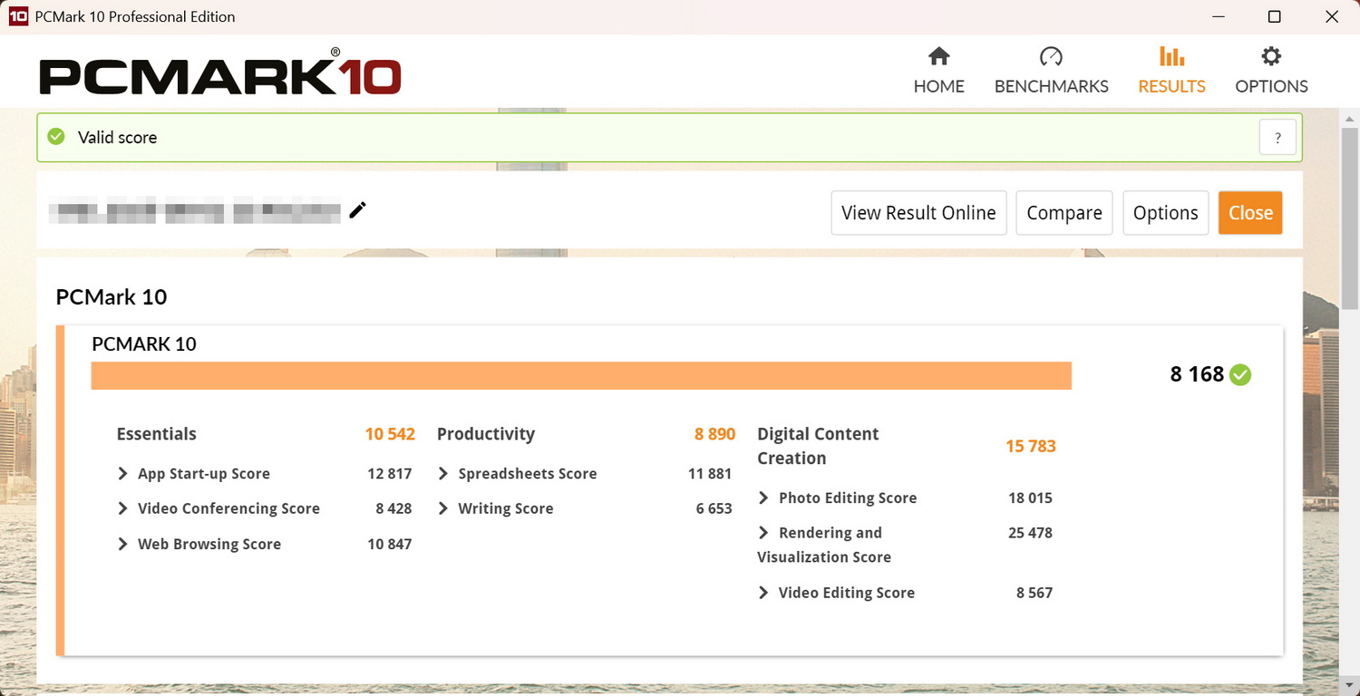 PCMark 10 Standardの計測結果