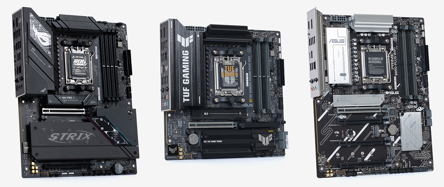 最新のRyzen 9000ほか、Socket AM5対応CPUをサポートするミドルレンジチップセット、AMD B850を搭載したASUSのマザーボード