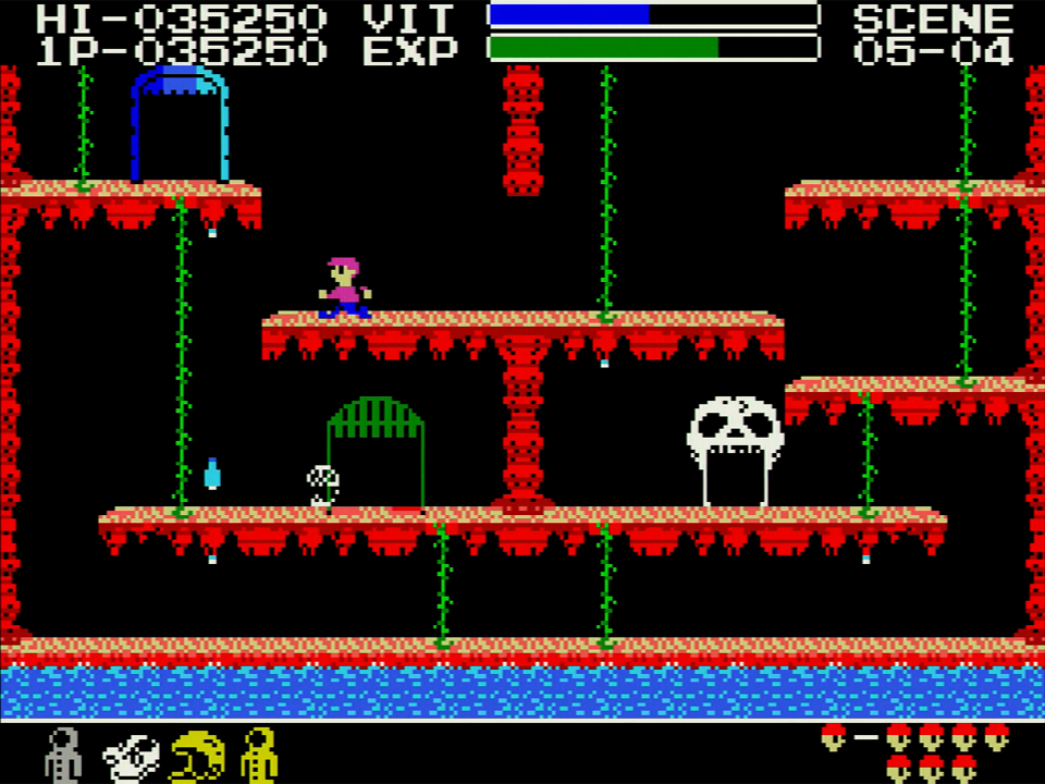 グーニーズ全員を助けるとドクロマークの扉が開き、そこに入れば1ステージクリア！　しかし、すぐにまたさらわれてしまうわけですが……。