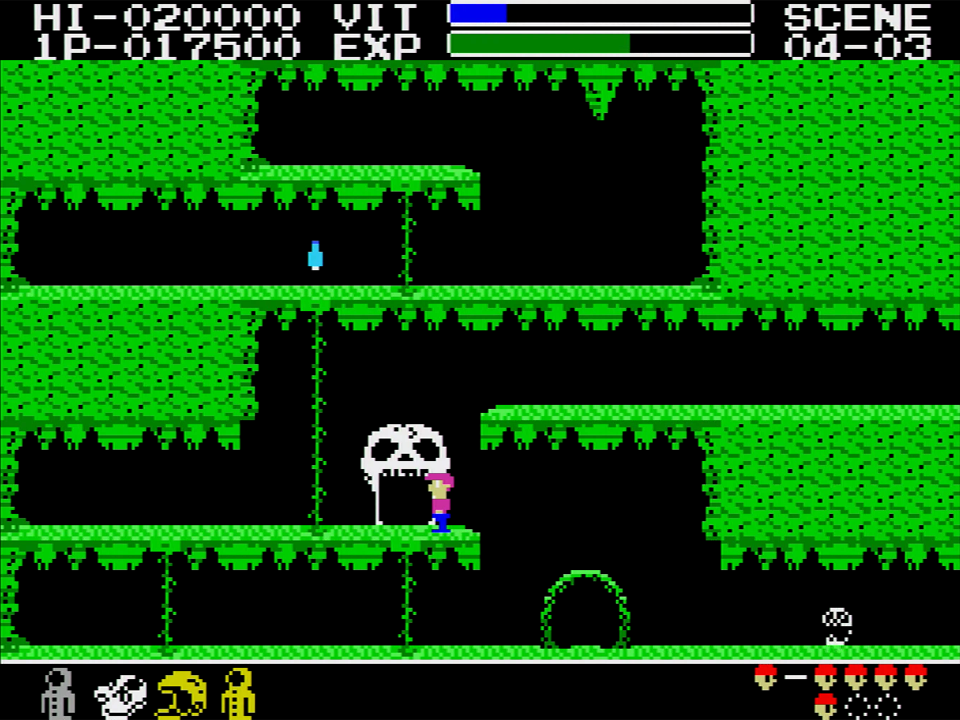 一番数多く出現するしゃれこうべは、左右に往復移動するものの他に飛び跳ねるものもいます。軌跡を読まないと倒すのが難しく、ザコにもかかわらずVITを減らして悔しい思いをすることも。