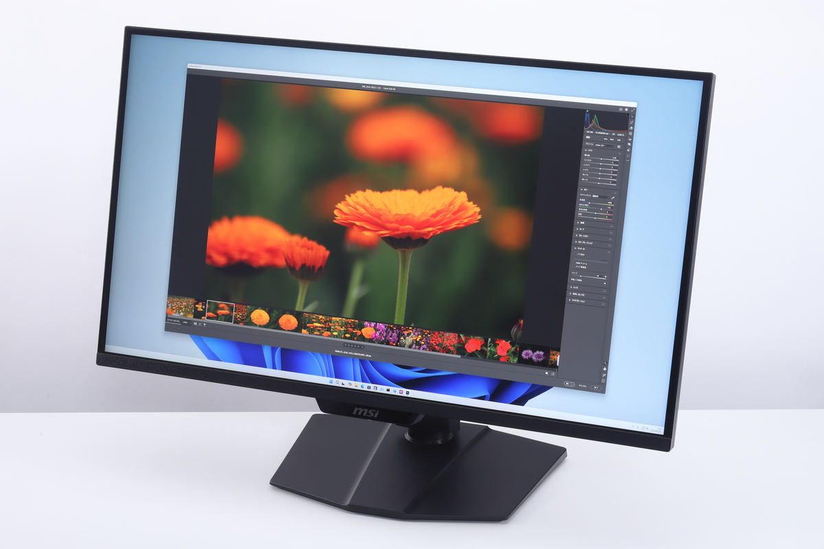 クリエイティブ用途でも通用する優れた色再現性を実現しており、4K解像度の高精細な表示と広い作業スペースも魅力的