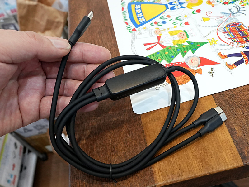 2in1 CtoCケーブル（HD-2IN1C100W15BK）