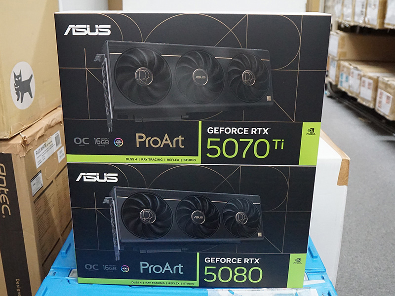 「ProArt GeForce RTX 5080 16GB GDDR7 OC Edition」と「ProArt GeForce RTX 5070 Ti 16GB GDDR7 OC Edition」