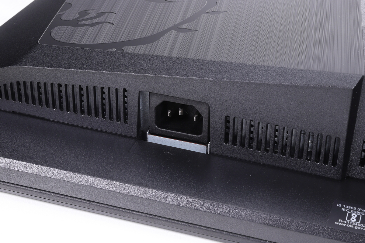 電源回路をモニター本体に搭載しているため、AC電源ケーブルを接続するだけで動作する