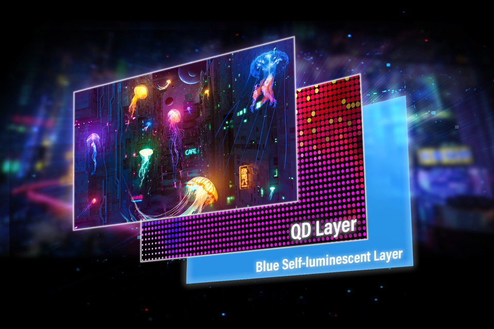 有機ELパネルに量子ドット層を組み合わせたQD-OLEDを採用