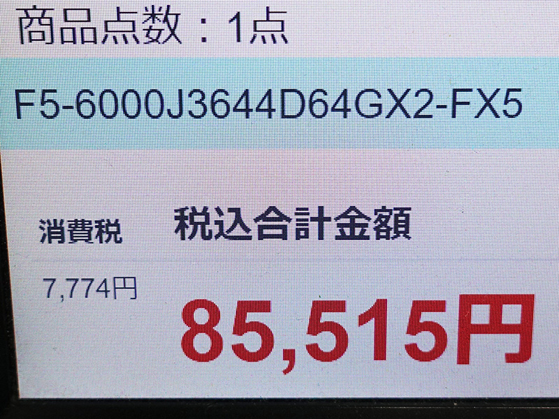 「Flare X5（F5-6000J3644D64GX2-FX5）」