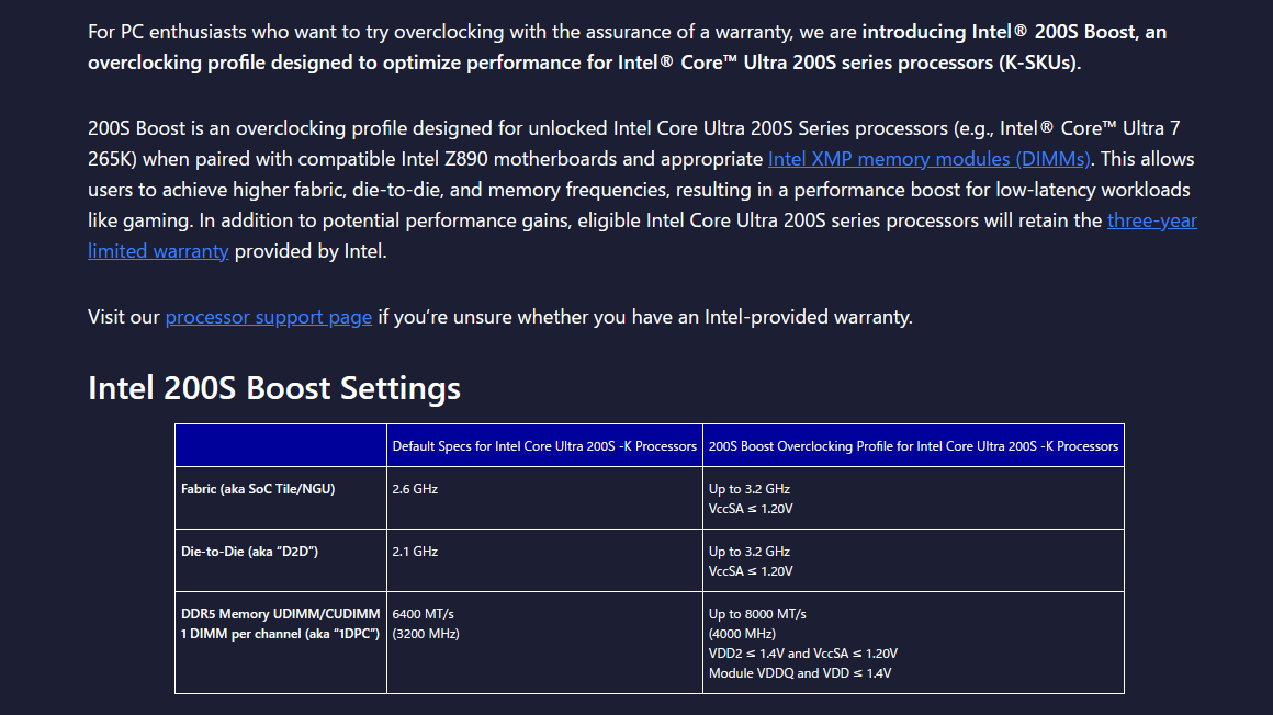 IntelによるIntel 200S Boostの紹介。CPUの製品保証を維持したまま、メモリとCPU内部の動作ををオーバークロックする