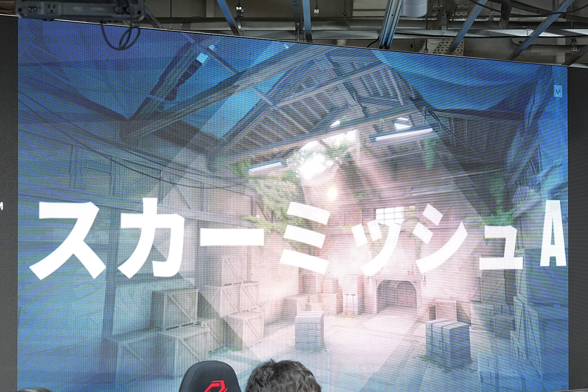 VALORANTの撃ち合いに特化したモード「スカーミッシュ」で、来場者を交え2vs2で対戦