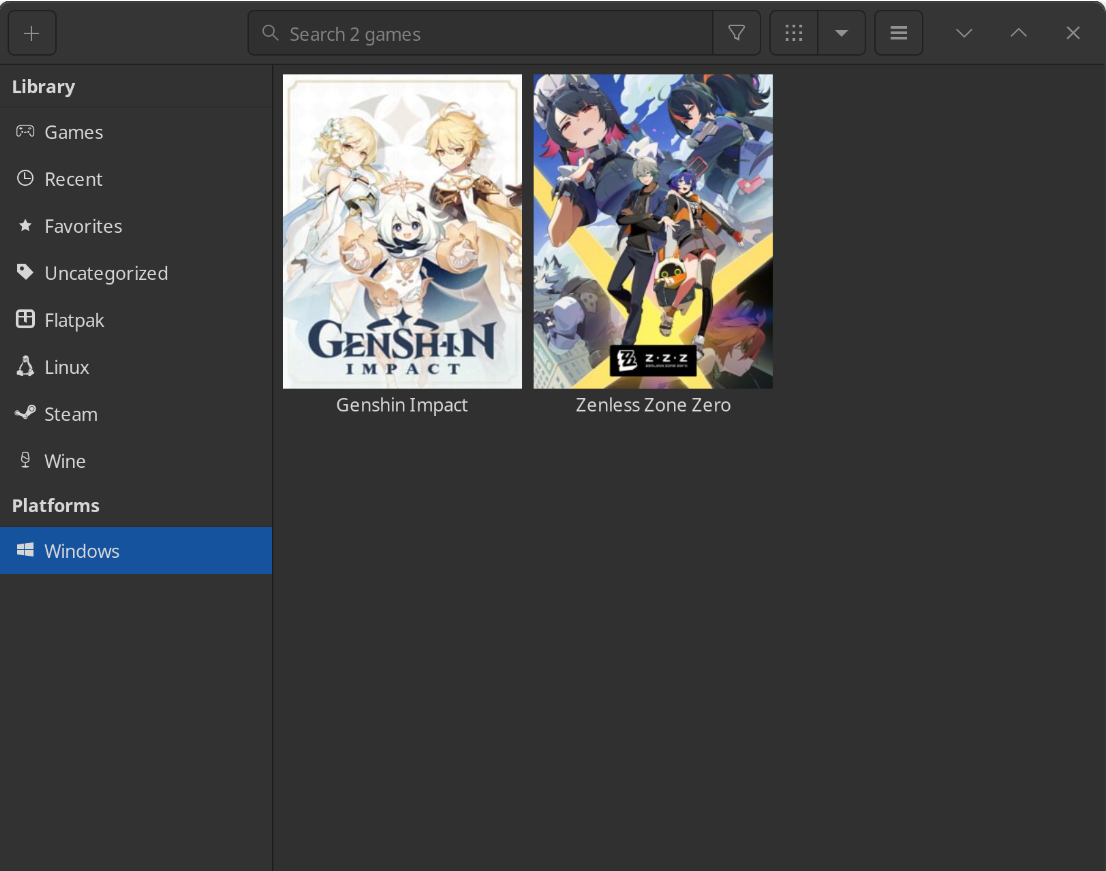 Lutrisを利用してBazziteにインストールした原神とゼンレスゾーンゼロ
