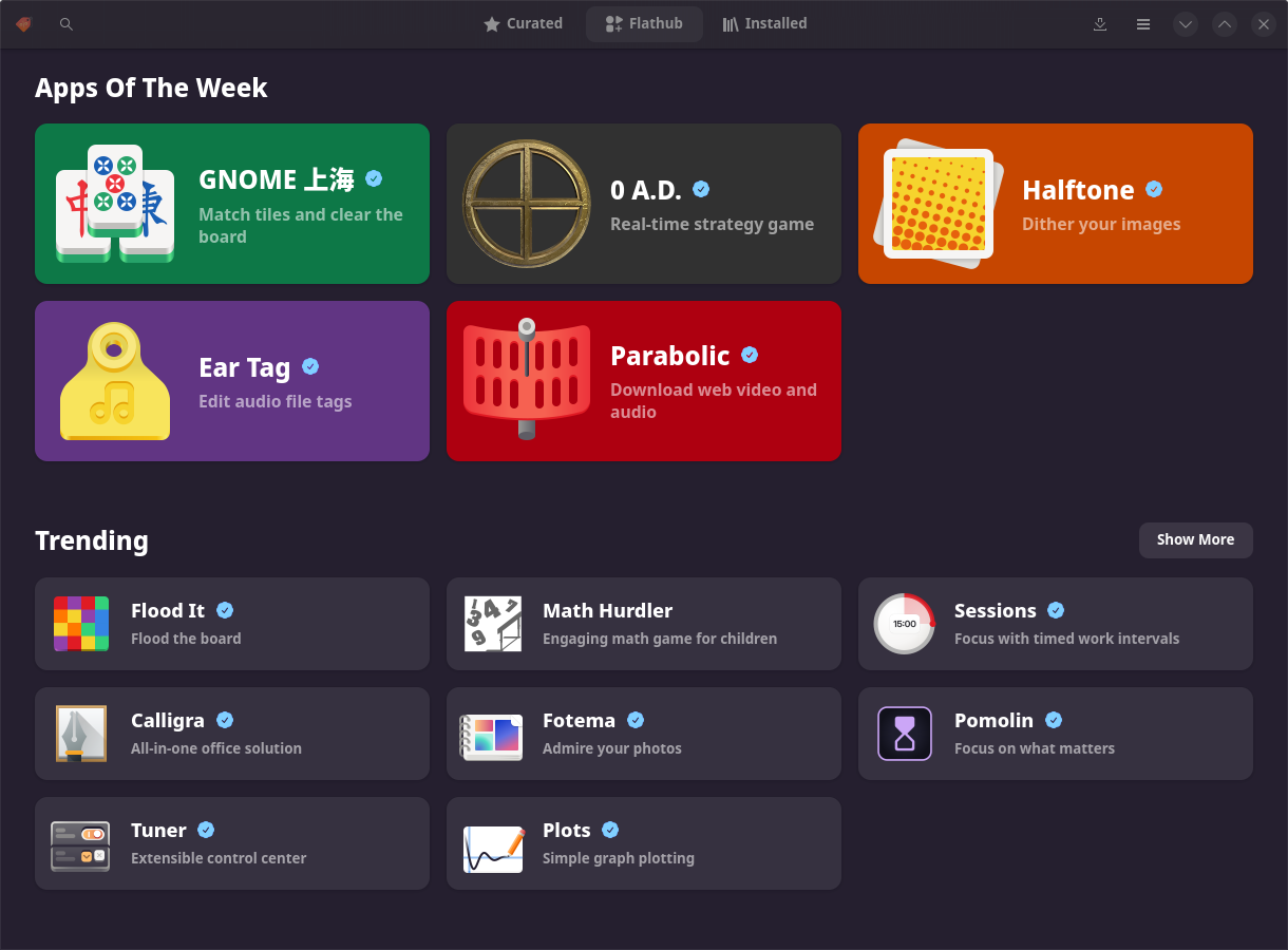 BazziteのアプリストアであるBazaarは、実のところFlathubのフロントエンドである。「OBS Studio」や「Discord」といったゲームには欠かせないアプリはここから導入できる