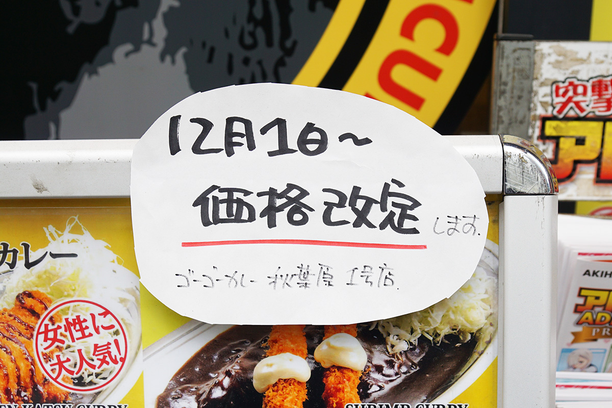 ゴーゴーカレー 秋葉原1号店(11月29日撮影)