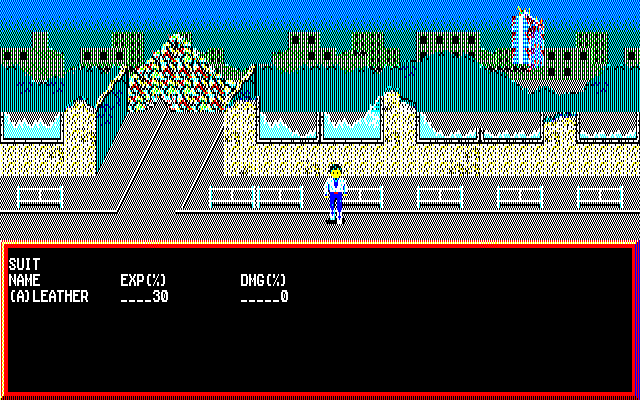 開始直後に武器防具を装備することが、まず最初に行うべき作業です。これに気づかないと、序盤の敵にすら勝てず毎回ゲームオーバーに。